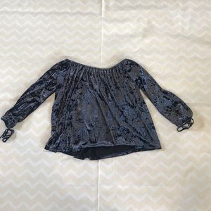 Crushed velvet off the should top